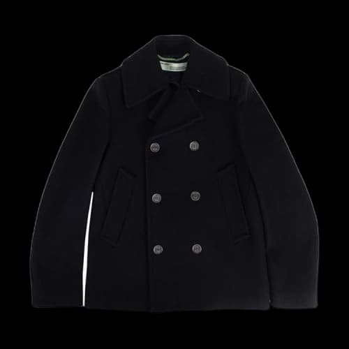 Off-White Double Breasted Coat 'Navy'
