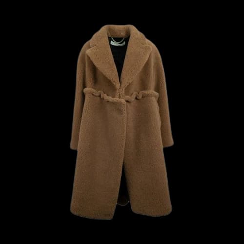 Off-White Oversized Shearling Coat 'Brown'