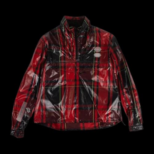 Off-White Tartan Zip Neck Jacket 'Red'