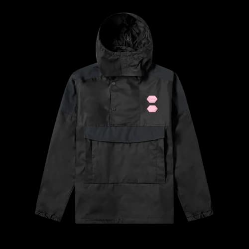 Off-White Logo Pullover Hooded Jacket Loose Fit Black
