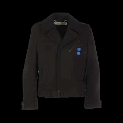 Off-White Short Arrow Pattern Suit Jacket Loose Fit Black