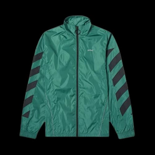 Off-White Diagonal Stripes Embellished Jacket