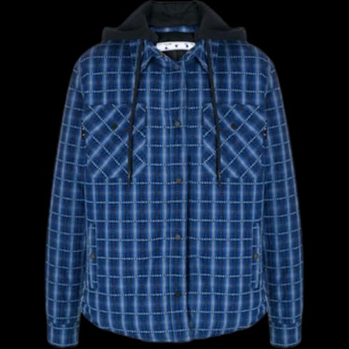 Off-White Mens Hoodie Jacket Long Sleeve Plaid