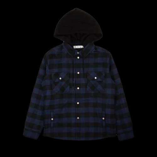 Off-White Arrow Padded Flannel Shirt 'Black/Blue'