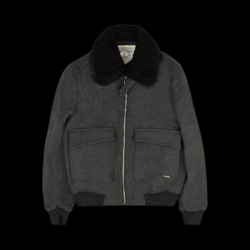 Off-White Logo aviator Jacket Loose Fit Gray