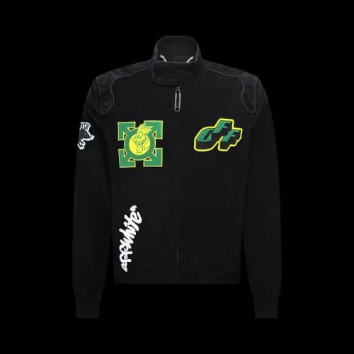 Off-White SS21 Logo Embroidered Athleisure Casual Sports Jacket Version Black