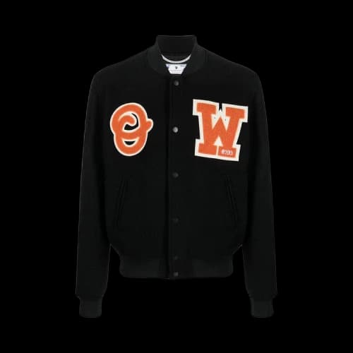 Off-White OW Patch Varsity Jacket 'Black'