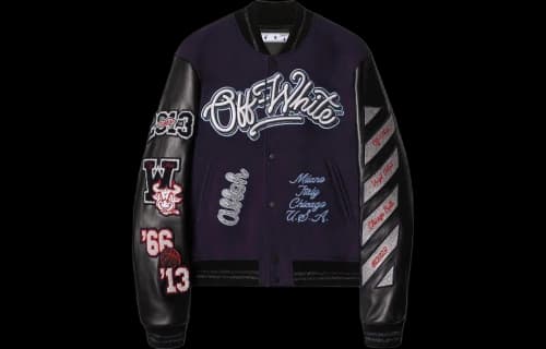 OFF-WHITE C/O Chicago Bulls Varsity Jacket Black