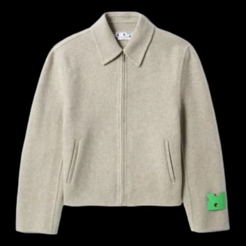 Off-White Logo-Tag Wool-Blend Jacket