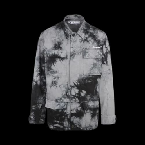 Off-White Arrow Tie Dye Ripstop Overshirt 'Grey/White'