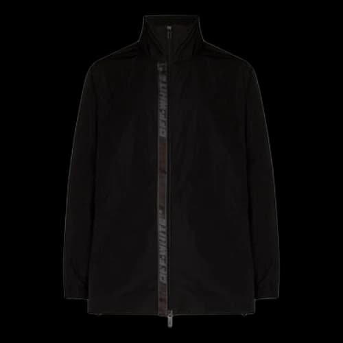 Off-White FW22 Solid Color Logo Webbing Zipper Stand Collar Jacket Black