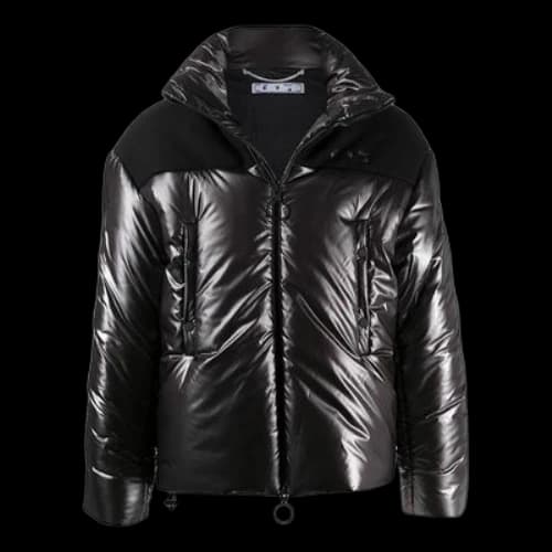 Off-White Classic hooded Stand Collar Jacket Black