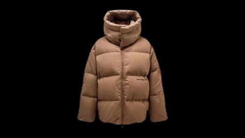 OFF-WHITE Ow Race Canvas Camel Beige Puffer Jacket Beige