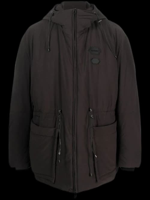 OFF-WHITE Logo-Patch Padded Jacket Black