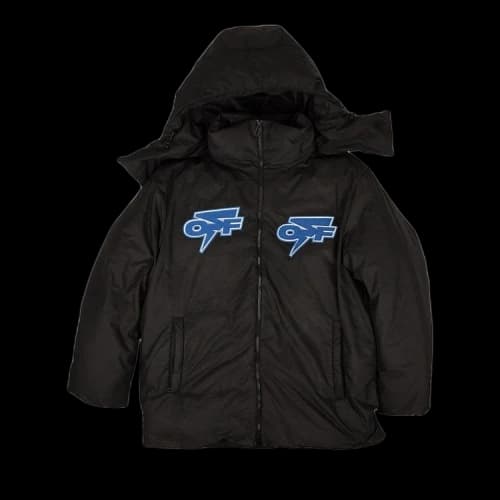 Off-White Thunder Hooded Down Puffer 'Black/Blue'