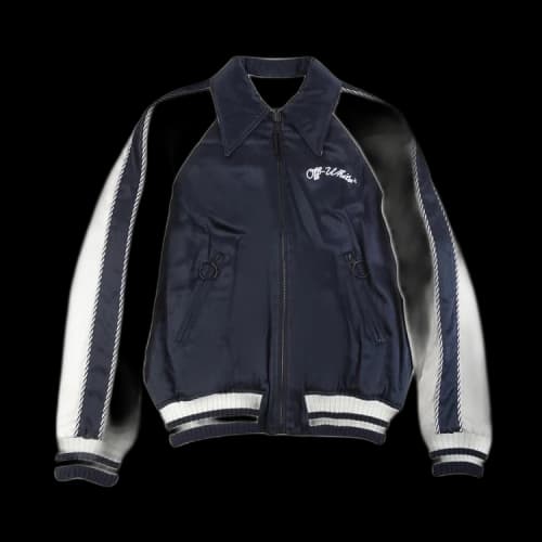 Off-White Reversible Logo Print Bomber 'Blue/White'