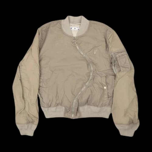 Off-White SS21 Twist aviator Jacket Loose Fit Gray