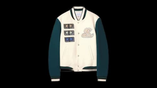 OFF-WHITE Cash Wool Reg Varsity Jacket White