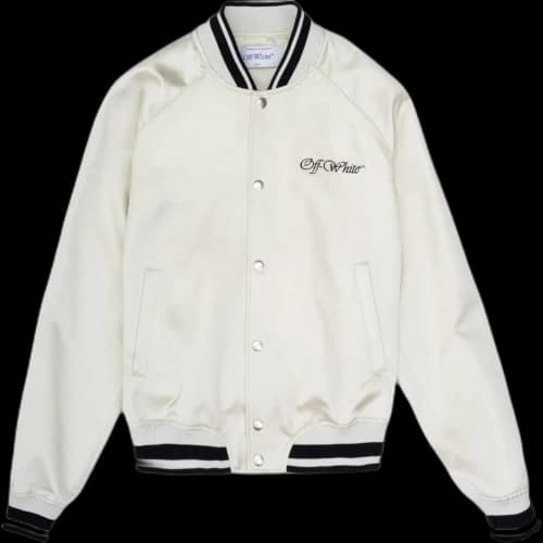 Off-White College Sateen Souvenir Jacket 'Ivory/Black'