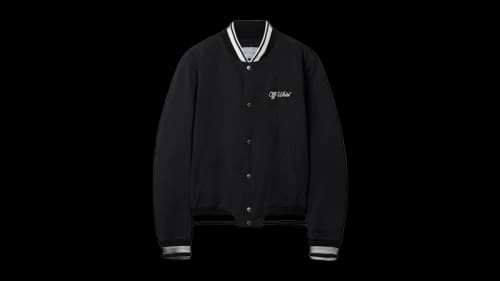 OFF-WHITE Script Cotgab Souvenir Varsity Jacket Black