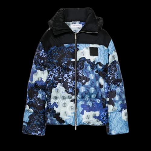 Off-White Rip Down Puffer Jacket 'Camouflage/Black'