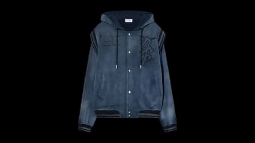 OFF-WHITE Arrow Fleece Varsity Hoodie Vintage Dark Sapphire/Vintage Dark Sap
