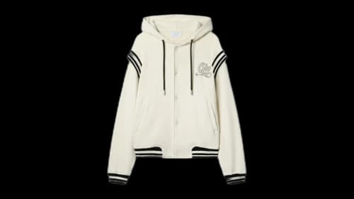 OFF-WHITE Off Fleece Varsity Hoodie Neutrals