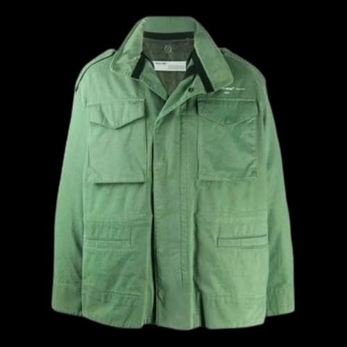 Off-White Logo Alphabet Classic Multiple Pockets Jacket Version Green