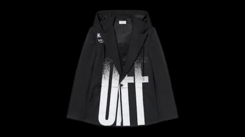 OFF-WHITE Big Off Gradient Wool Hood Jacket Black/White