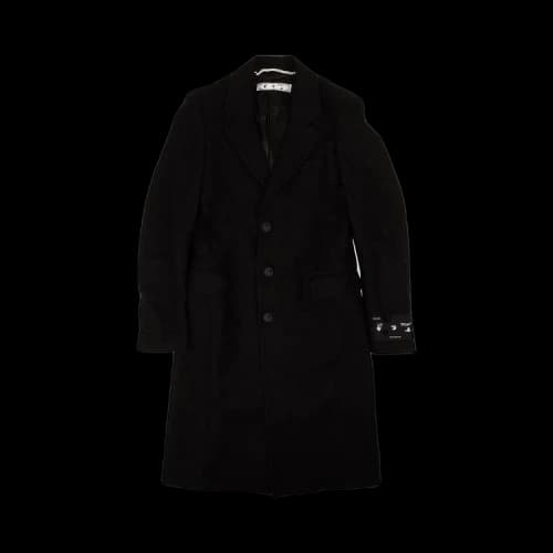 Off-White Logo Single Breasted Coat 'Black/White'