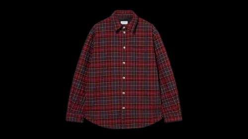OFF-WHITE Spray Arrow Check Padded Overshirt Burgundy/Black