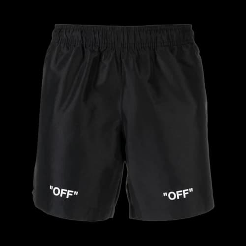 OFF-WHITE Off Logo Print Swim Shorts Black