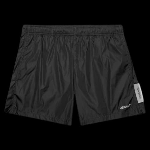 Off-White Logo Swim Shorts 'Black/White'