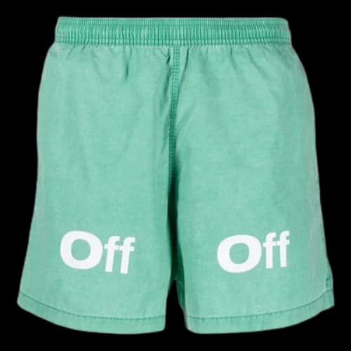 Off-White FW22 Logo Printing Casual Shorts Version Green