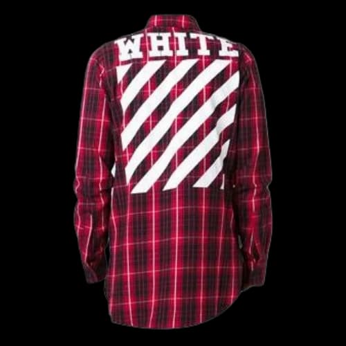 Off-White C O Virgil Abloh Back Diagonal Stripes Shirt 'Black Red'