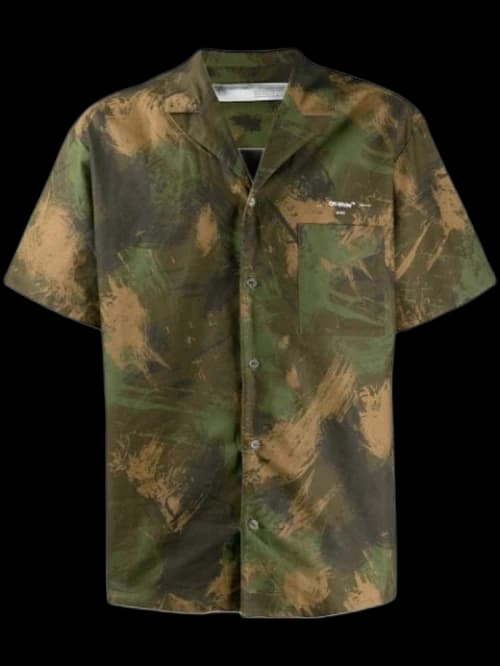 OFF-WHITE Paintbrush Camo Shirt Green