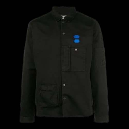 Off-White Blue Logo Shirt Jacket Black