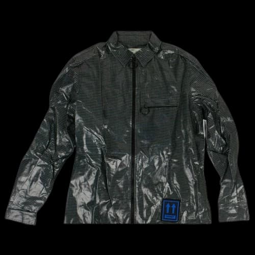 Off-White Vinyl Checked Zip Shirt 'Green'