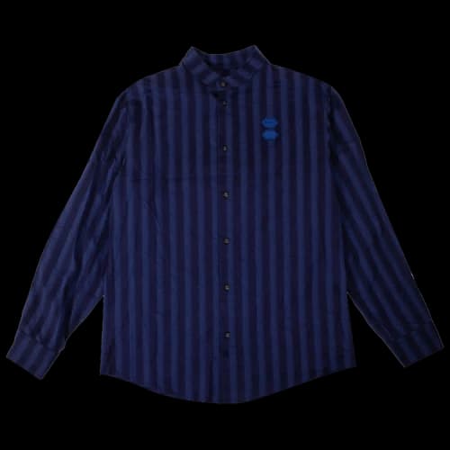 Off-White Striped Band Collar Shirt 'Navy'