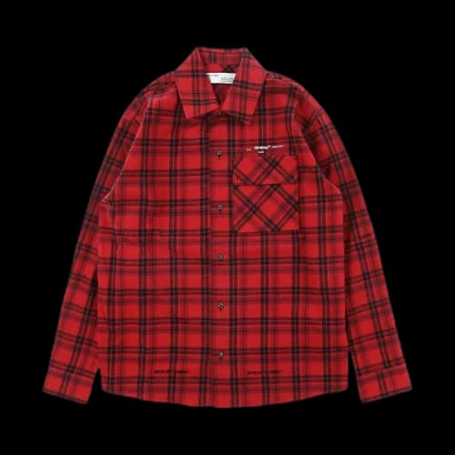 Off-White Flannel Check Shirt 'Red'