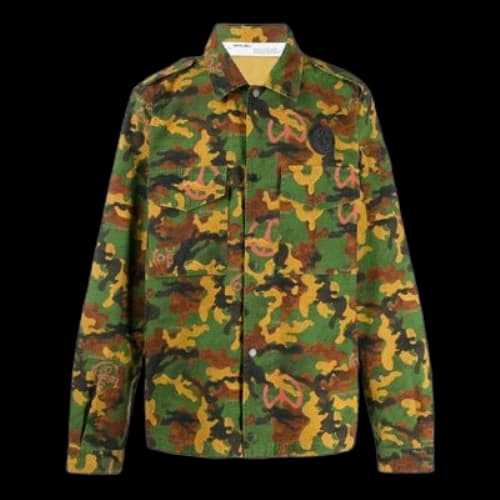 Off-White Camouflage Printing Long Sleeves Shirt Version Green