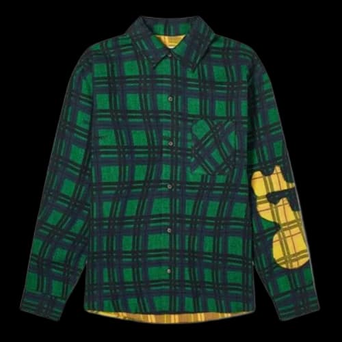 Off-White Flannel melts Printing Long-sleeved Shirt Men Green