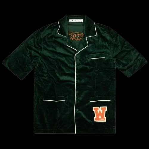 Off-White FW20 Short-Sleeved Shirt Velet short-sleeve Shirt Men's Green