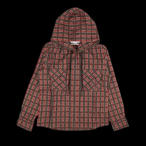 Off-White Flannel Check Hooded Shirt 'Red'