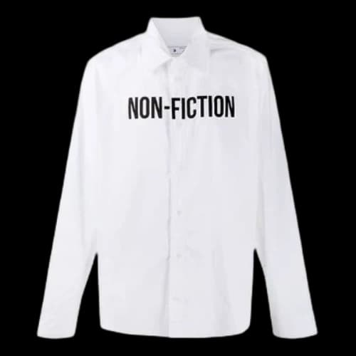 Off-White FW20 Non-Fiction Printing Long-sleeved Shirt Men White