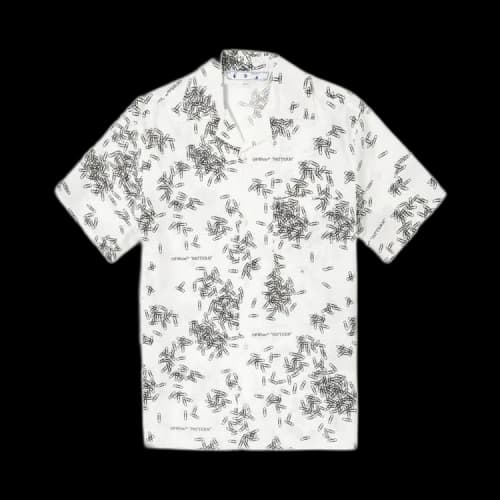 Off-White Allover Paperclip Print Holiday Shirt 'White/Black'