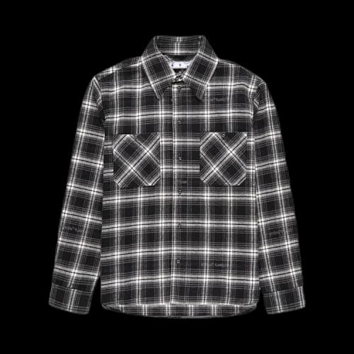 Off-White Stencil Flannel Checked Shirt 'Black'