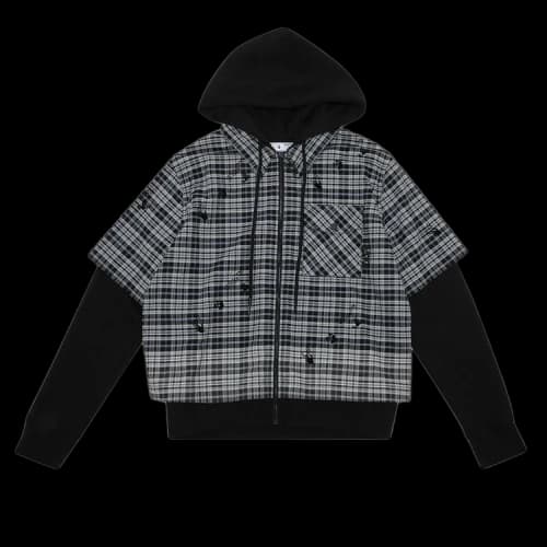 Off-White Arrow Print Hooded Shirt Jacket 'Blue/Black'