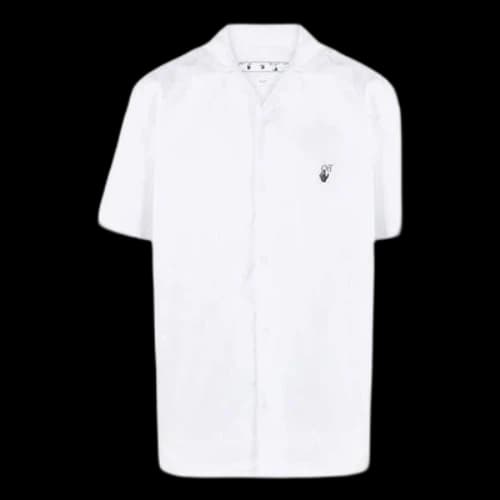 Off-White SS21 Back Logo Embroidered Short Sleeve Shirt White