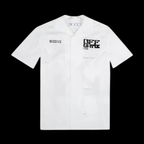 Off-White FW21 Large Arrow Printing Pattern Casual Shirt Loose Fit White